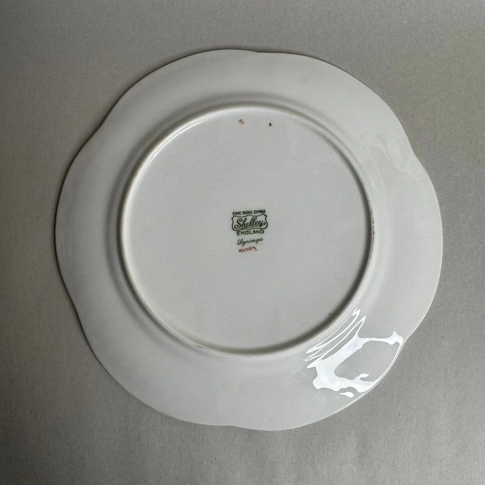 Shelley‎ England Syringa 14063 Fine Bone China Salad Plate White Floral 8 inch
